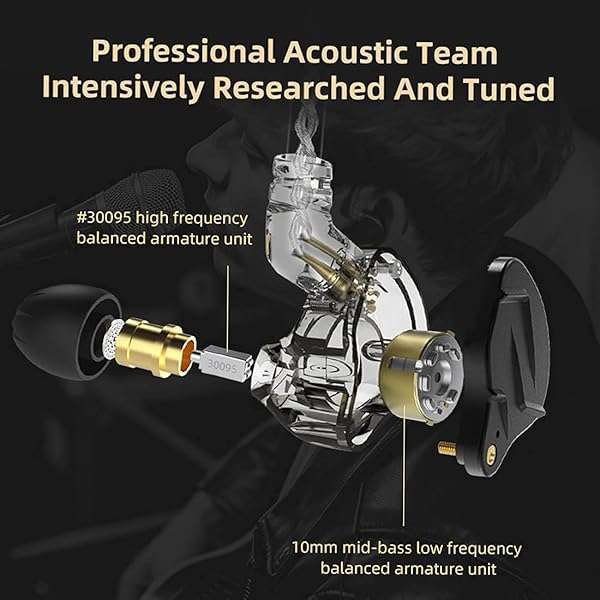 CCA Buy KZ ZSN Pro X Dual Driver Earphones: HiFi 1BA 1DD Wired Gaming & Sport Earbuds for Phone, Computer & Tablet - View 4 of 10