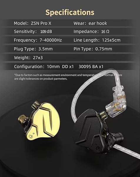 CCA Buy KZ ZSN Pro X Dual Driver Earphones: HiFi 1BA 1DD Wired Gaming & Sport Earbuds for Phone, Computer & Tablet - View 9 of 10