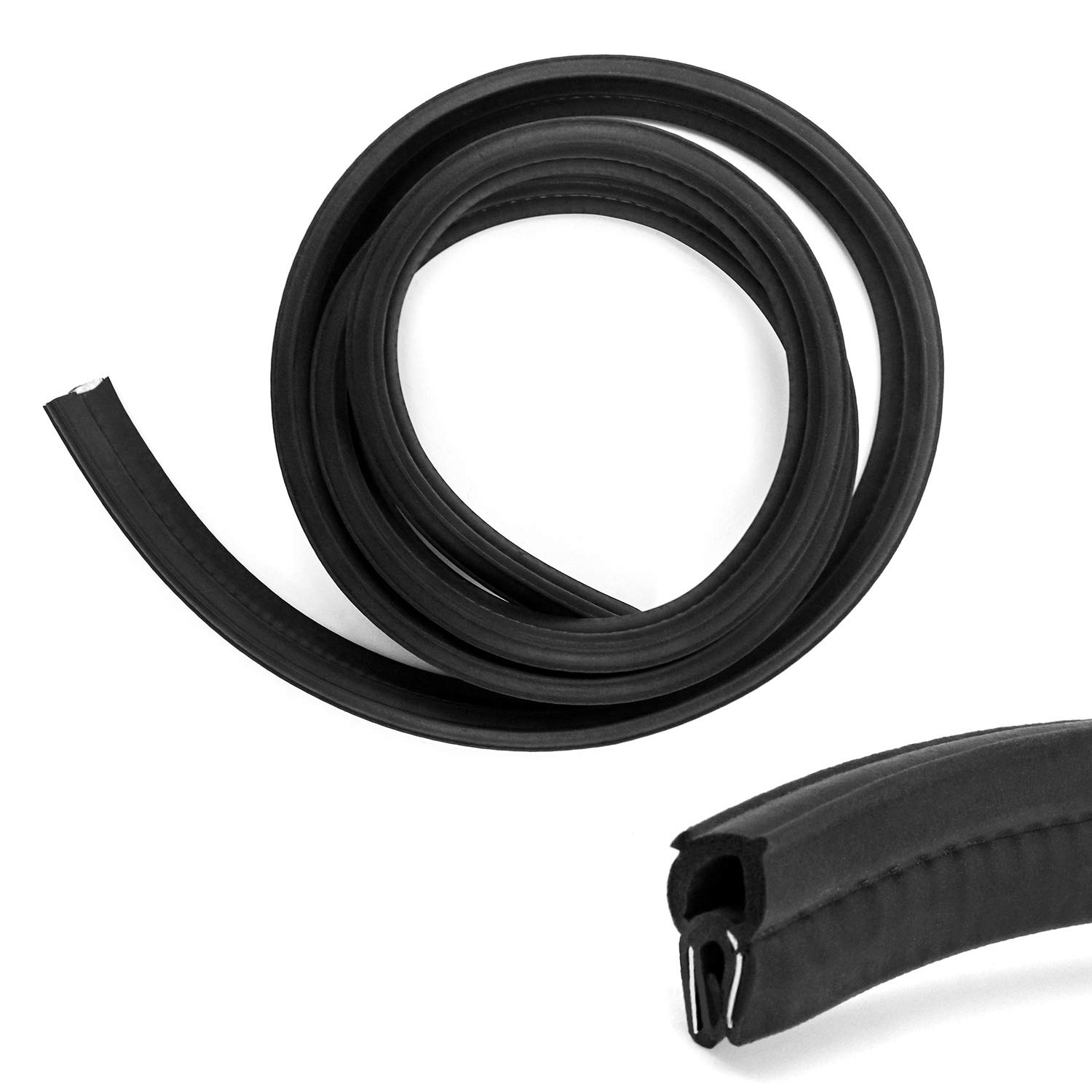 QWORK QWORK 5 Feet EPDM Rubber Trim Seal Top Bulb Fits Edge 1/16 to 1/8 Durable Weatherstrip for Doors and Windows - View 2 of 7