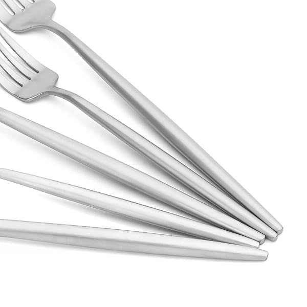 Oliviola Oliviola 20-Piece Matte Silverware Set Stainless Steel Flatware Cutlery Service for 4 Satin Finish Dishwasher Safe Kitchen Utensil Set - View 4 of 7