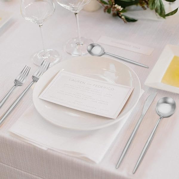 Oliviola Oliviola 20-Piece Matte Silverware Set Stainless Steel Flatware Cutlery Service for 4 Satin Finish Dishwasher Safe Kitchen Utensil Set - View 6 of 7