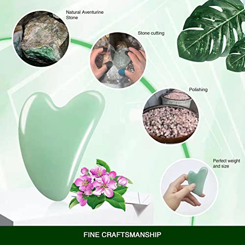 Flagest Flagest Gua Sha Facial Tool Heart Shape Jade Stone Massager for Spa Acupuncture Therapy for Glowing Skin - View 5 of 7