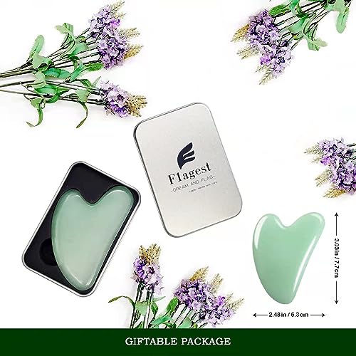 Flagest Flagest Gua Sha Facial Tool Heart Shape Jade Stone Massager for Spa Acupuncture Therapy for Glowing Skin - View 6 of 7