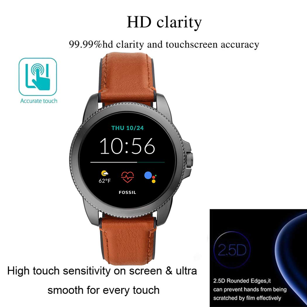 Youniker Youniker 4 Pack Tempered Glass Screen Protectors for Fossil Gen 5E 44mm Smartwatch Anti-Scratch Cover - View 5 of 7