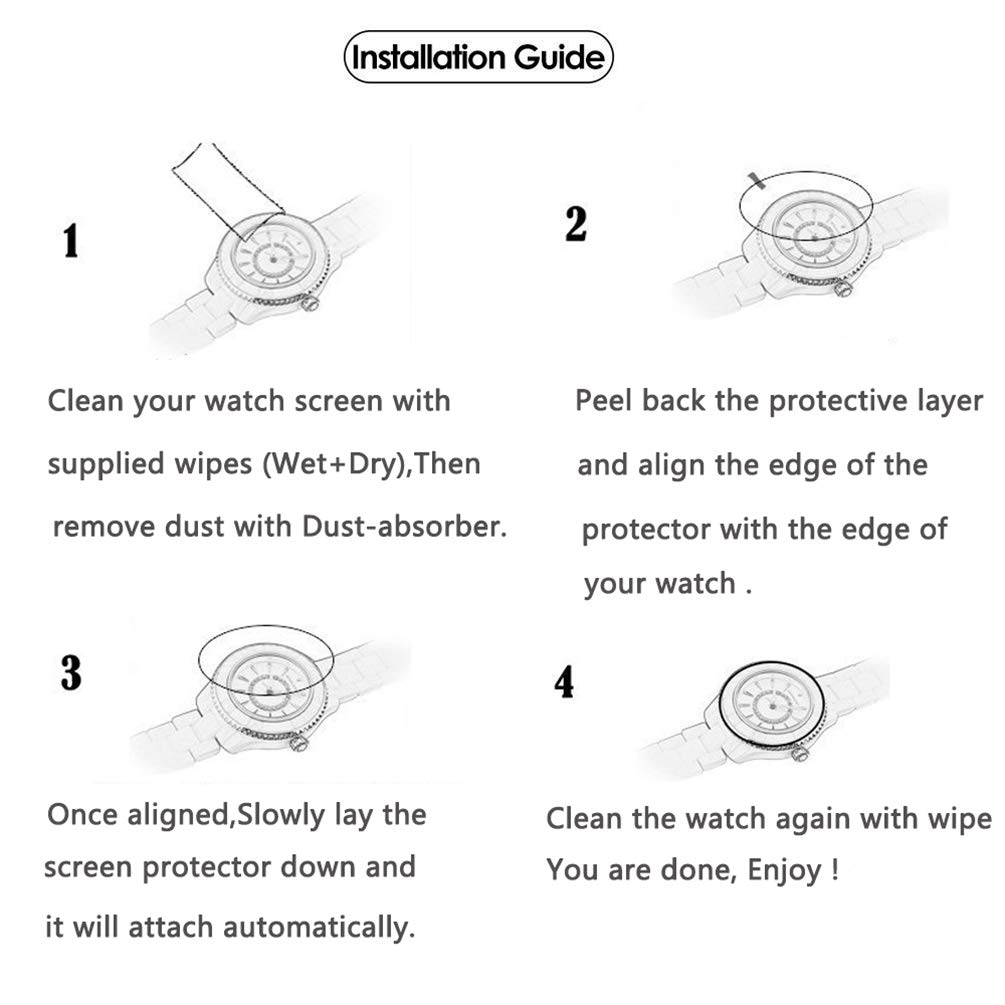 Youniker Youniker 4 Pack Tempered Glass Screen Protectors for Fossil Gen 5E 44mm Smartwatch Anti-Scratch Cover - View 6 of 7