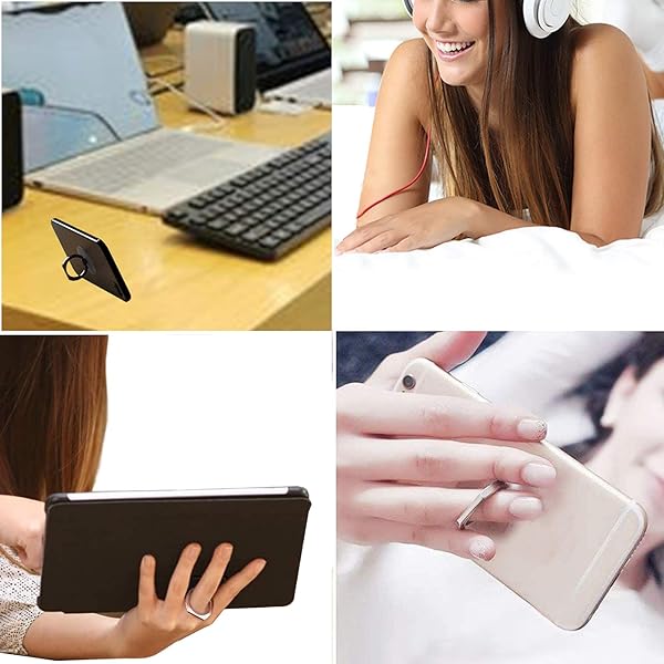 TACOMEGE TACOMEGE Transparent Clear Phone Holder Ring Grips Finger Ring Stand for Cell Phone Tablet Heart Clear - View 7 of 7