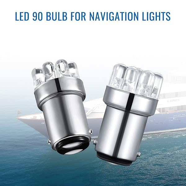 Honoson Honoson 4 Pack LED 90 Bulb 1004 Marine Replacement Bulb BA15D for Boat Navigation Anchor Stern Lights DC 12v - View 6 of 8