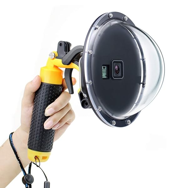 GEPULY Dome Port for GoPro Hero 7/6/5/2018 - Waterproof Housing & Floating Grip for Underwater Photography