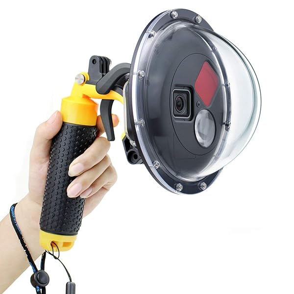 GEPULY GEPULY Dome Port Lens for GoPro Hero 5/6/7: Waterproof Case, Red Filter & Macro Filter Included