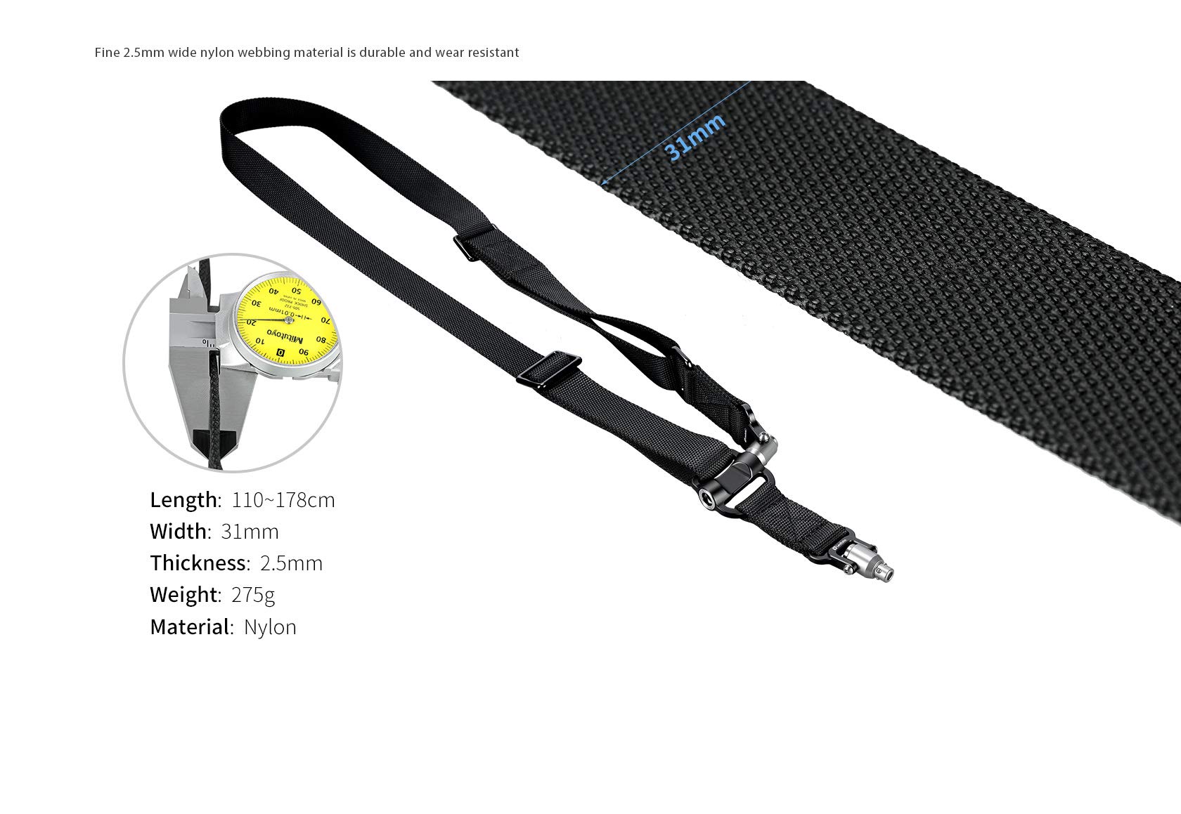 Leofoto SP-01 DC-22Q QD Strap and Clamp Kit with Arca Swiss Dovetail Clamp and Two 1/4-20 Tripod Sockets - View 2 of 8