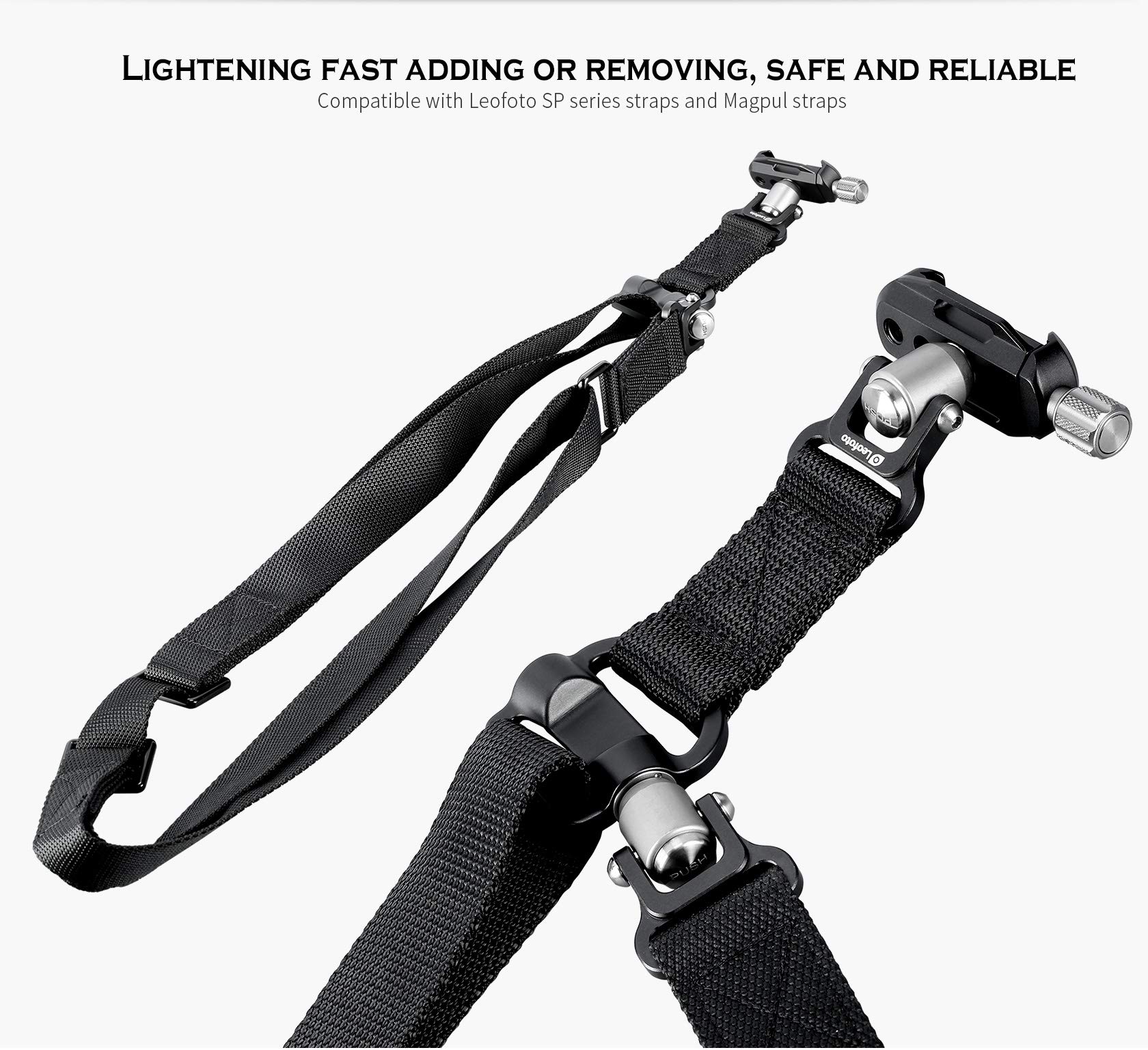 Leofoto SP-01 DC-22Q QD Strap and Clamp Kit with Arca Swiss Dovetail Clamp and Two 1/4-20 Tripod Sockets - View 5 of 8