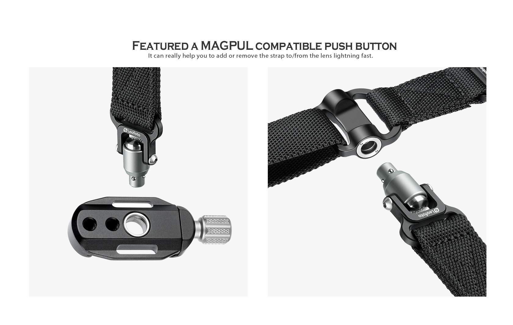 Leofoto SP-01 DC-22Q QD Strap and Clamp Kit with Arca Swiss Dovetail Clamp and Two 1/4-20 Tripod Sockets - View 7 of 8