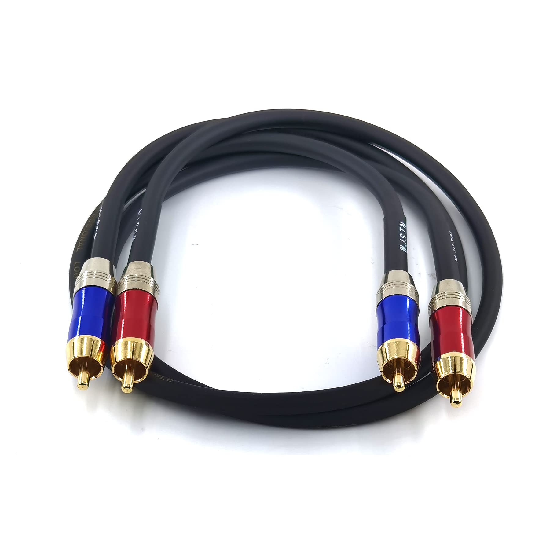 WJSTN High-Fidelity WJSTN-020 RCA to RCA Audio Cable 2FT - 2 Pack for Subwoofer & Home Theater, Double Shielded Stereo Converter