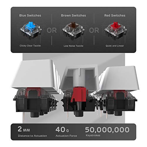 RK ROYAL KLUDGE RK ROYAL KLUDGE RK920 Full Size Mechanical Keyboard Rainbow Backlit 104 Keys Wired Gaming Keyboard with Tactile Brown Switch - View 4 of 9