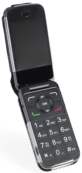 Nakedcellphone Black Vegan Leather Case for MyFlip 2 Nakedcellphone Form-Fit Cover with Built-in Screen Protection and Metal Belt Clip for Alcatel A406DL - View 6 of 10