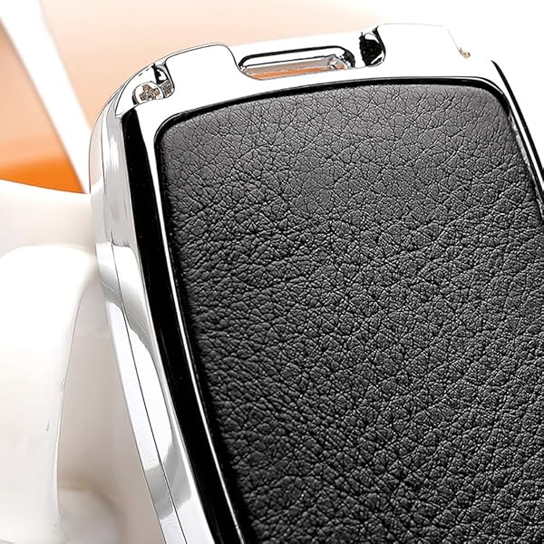 ontto Ontto Stylish Key Fob Cover for VW Skoda Polo Jetta Golf 7 GTI R20 3-Button Key Protector Leather Key Shell Black - View 5 of 7