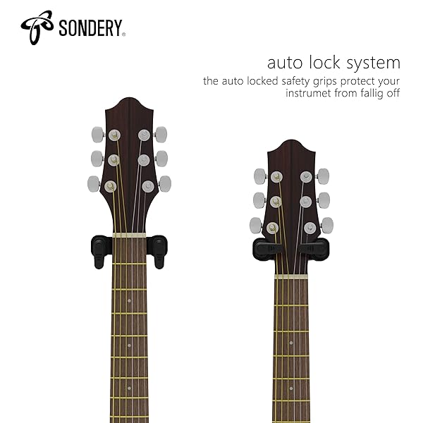 Sondery Sondery Guitar Hanger Wall Mount Adjustable Hook Holder for Acoustic Electric Guitar Ukulele Bass Banjo Mandolin NOT for Nitro Finish - View 3 of 9