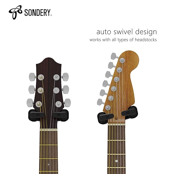 Sondery Sondery Guitar Hanger Wall Mount Adjustable Hook Holder for Acoustic Electric Guitar Ukulele Bass Banjo Mandolin NOT for Nitro Finish - View 5 of 9