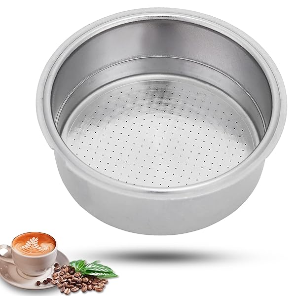 Stainless Steel Coffee Filter 51mm Double Layer Espresso Filter Basket for Portafilter Coffee Machine Double Cup