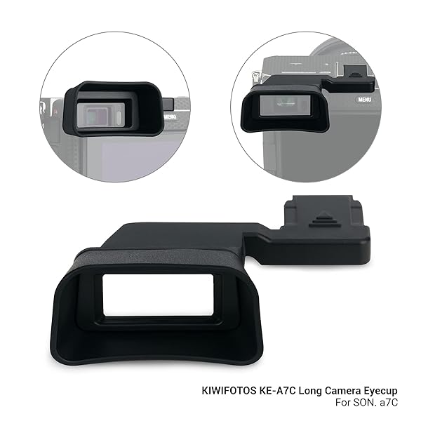 KIWIFOTOS KIWIFOTOS Soft Silicone Extended Viewfinder Eyecup for Sony A7C Camera HotShoe Installation Not Compatible with A7C II A7CR - View 3 of 7