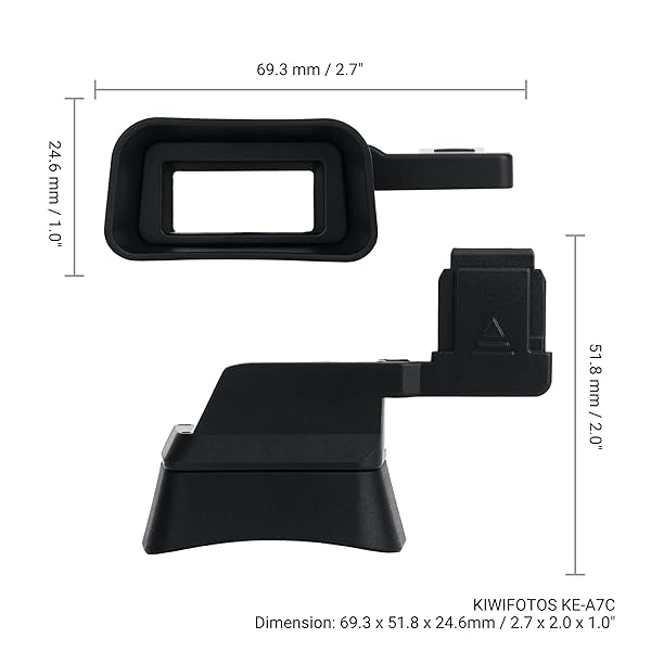 KIWIFOTOS KIWIFOTOS Soft Silicone Extended Viewfinder Eyecup for Sony A7C Camera HotShoe Installation Not Compatible with A7C II A7CR - View 4 of 7