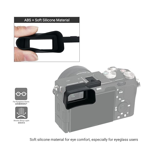 KIWIFOTOS KIWIFOTOS Soft Silicone Extended Viewfinder Eyecup for Sony A7C Camera HotShoe Installation Not Compatible with A7C II A7CR - View 7 of 7