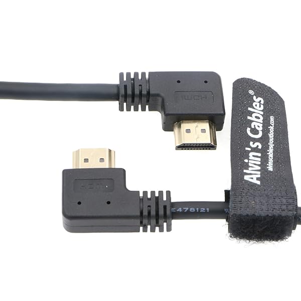 Alvin's Cables Alvins Cables Z Cam E2 L Shape 4K 60P HDMI Cable Right Angle for Atomos Shinobi Ninja V Monitor and Portkeys BM5 19.7in 50cm - View 2 of 5