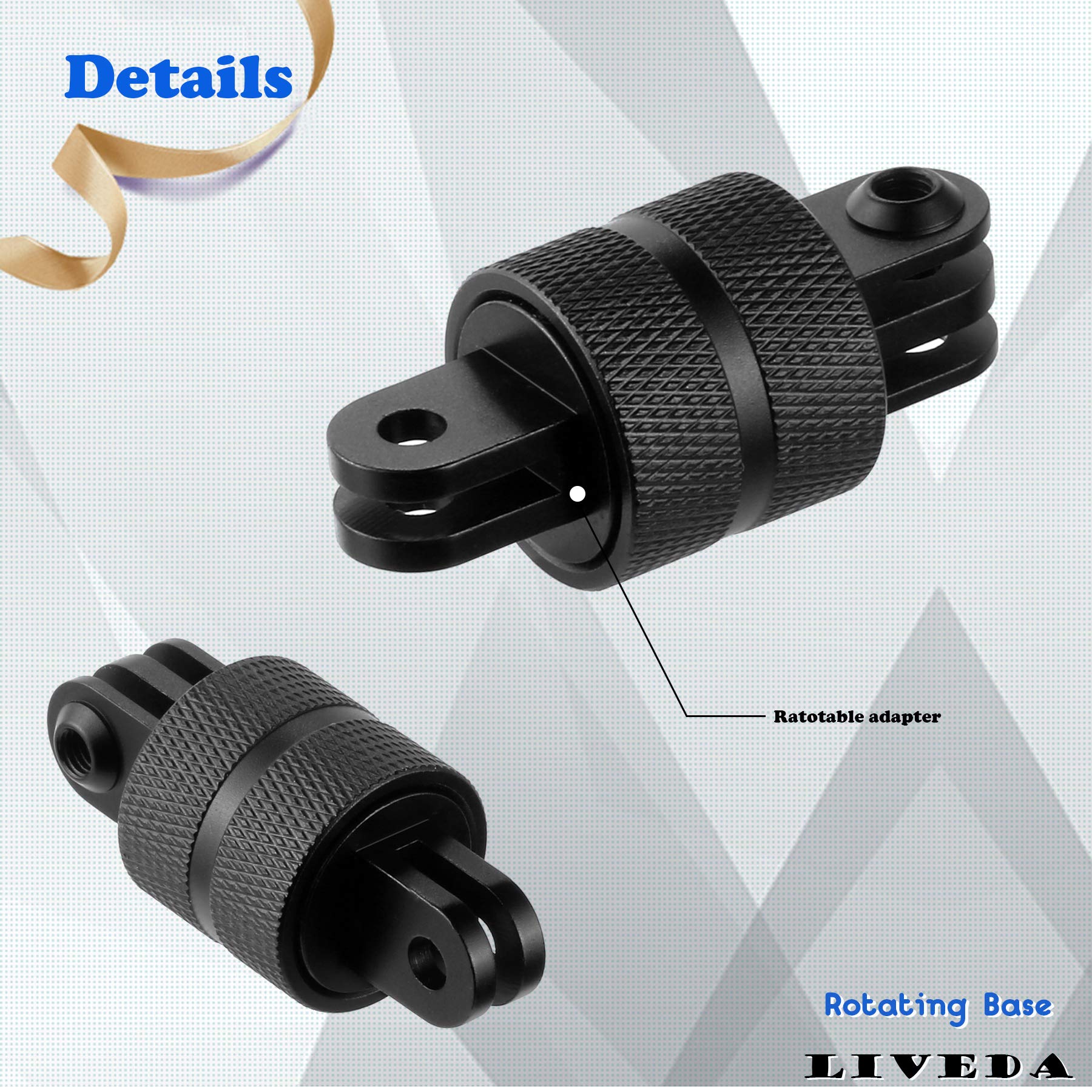 Niewalda Niewalda 360 Degree Rotation Tripod Mount Adapter for GoPro Hero Series and Action Cameras Aluminum 1/4 inch 20 Camera Mount - View 3 of 6