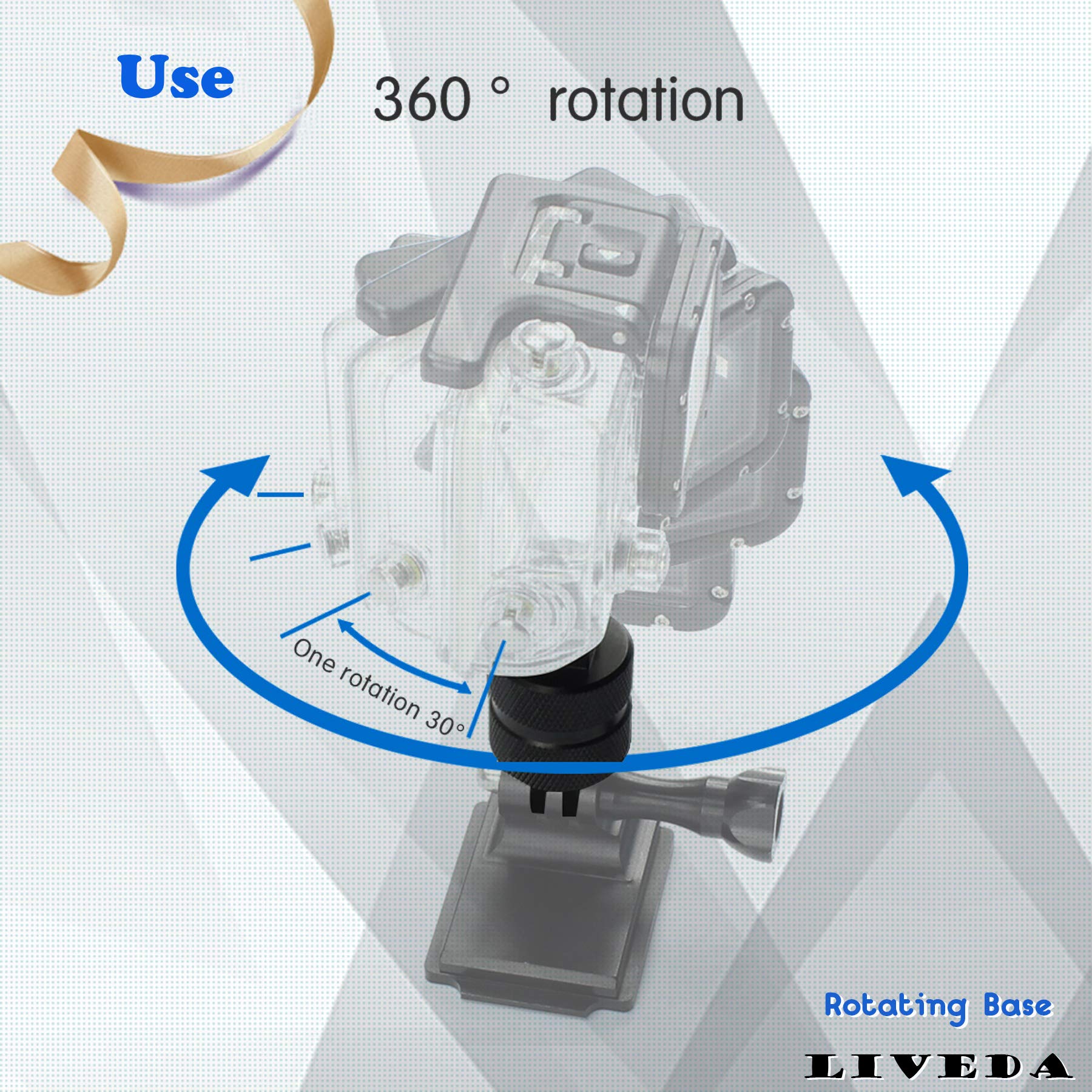 Niewalda Niewalda 360 Degree Rotation Tripod Mount Adapter for GoPro Hero Series and Action Cameras Aluminum 1/4 inch 20 Camera Mount - View 6 of 6