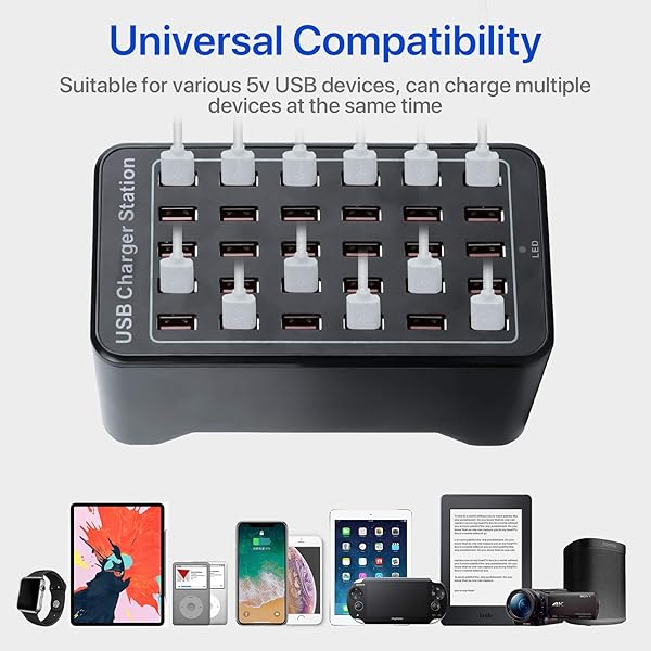MIXILIN 30 Port USB Fast Charger Station with Smart Charging Recognition Ideal for Travel Family Gatherings Schools and Hotels - View 3 of 8