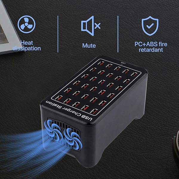 MIXILIN 30 Port USB Fast Charger Station with Smart Charging Recognition Ideal for Travel Family Gatherings Schools and Hotels - View 5 of 8