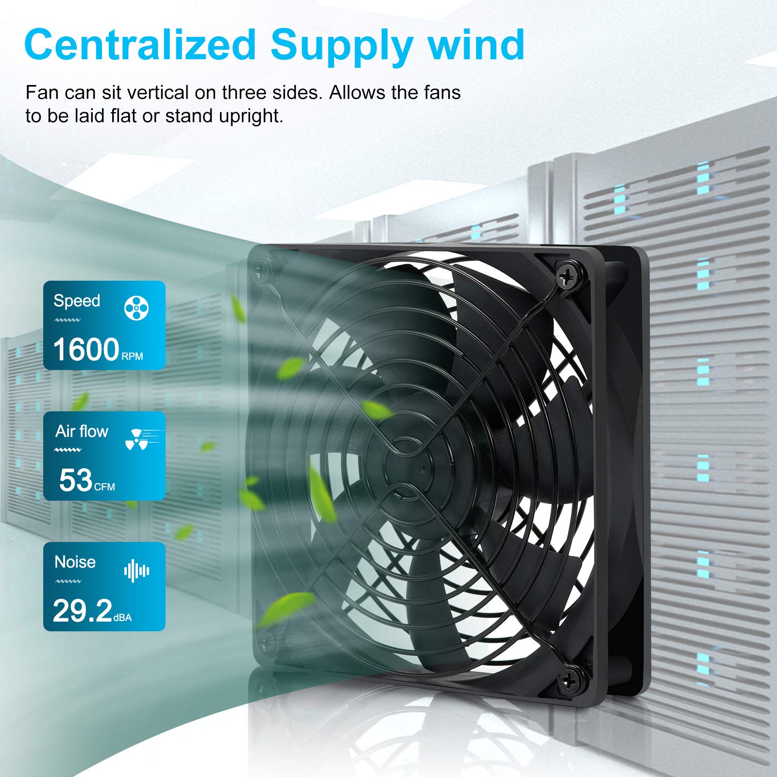 SXDOOL SXDOOL Dual 120mm USB Computer Cooling Fan with Speed Controller for Router Xbox PlayStation Silent Cooler - View 2 of 7