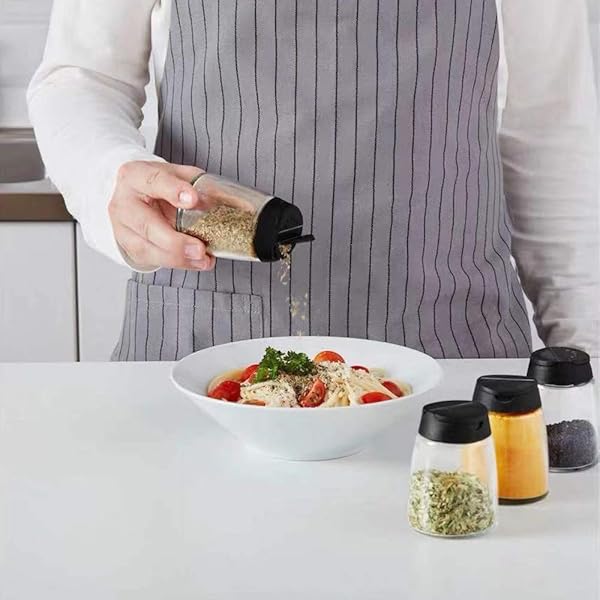 Celiseaya Glass Spice Jars Set of 8 Double Lids Seasoning Shakers for Salt and Pepper Storage - View 8 of 9