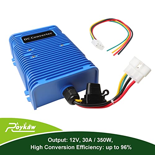Roykaw Roykaw Golf Cart Voltage Reducer Regulator 36V 48V to 12V DC Converter for EZGO Club Car Yamaha Dual Power Source 30A 360W - View 3 of 8