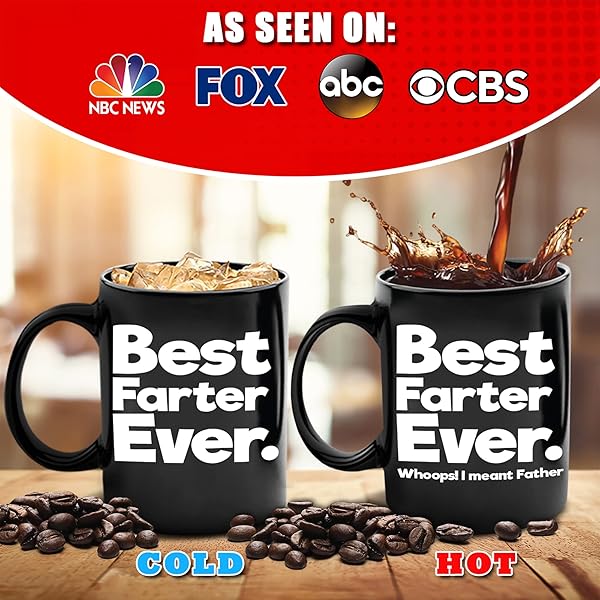 GR8AM Best Farter I Meant Father 12oz Color Changing Mug Funny Gifts for Dads Unique Birthday Presents for Men Father of the Year - View 5 of 6