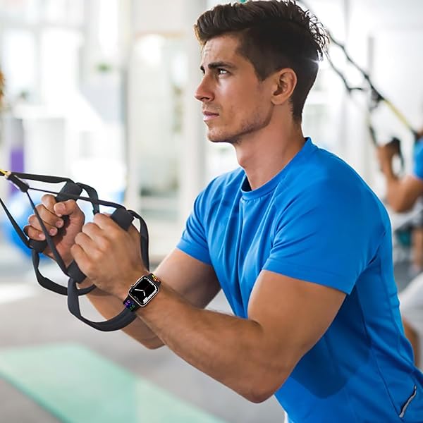 Muranne Breathable Soft Silicone Sport Band for Apple Watch 38mm to 49mm Compatible with iWatch Ultra Series 10 to 1 for Men and Women - View 8 of 9