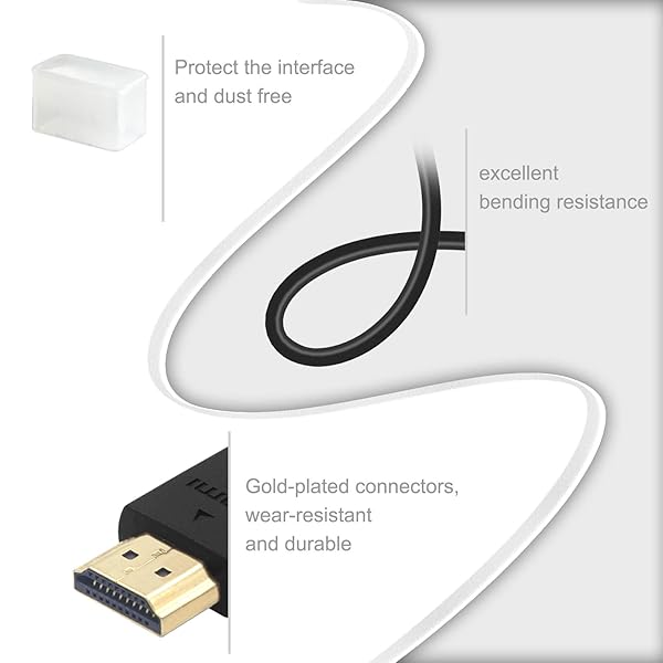 LEENUE LEENUE HDMI Extender Cable Male to Female Adapter 4K 3D Short HDMI Extension Cable for Roku PS5 Laptop Nintendo Switch 2-Pack - View 4 of 8