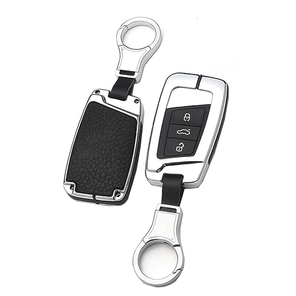 ontto ontto Full Protection Key Fob Cover for VW Smart Remote Key Shell Black with Keychain for Volkswagen Key Holder - View 2 of 10