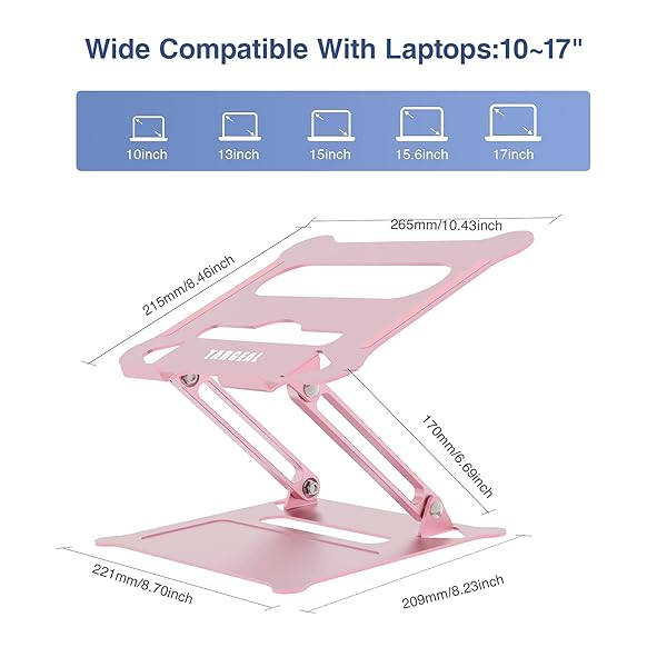 targeal Targeal Adjustable Laptop Riser Multi Angle Stand with Heat Vent for Mac Notebook Lenovo KT1 Rose - View 3 of 8