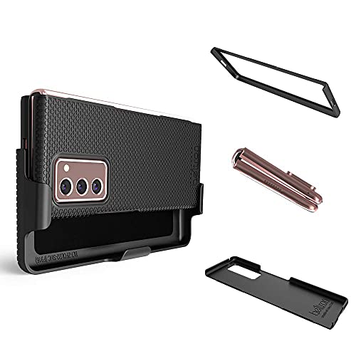 BELTRON BELTRON Galaxy Z Fold2 5G Case with Clip Snap-On Protective Cover Rotating Belt Holster and Kickstand Black 2020 Model SM-F916 - View 5 of 10