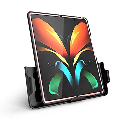 BELTRON BELTRON Galaxy Z Fold2 5G Case with Clip Snap-On Protective Cover Rotating Belt Holster and Kickstand Black 2020 Model SM-F916 - View 8 of 10