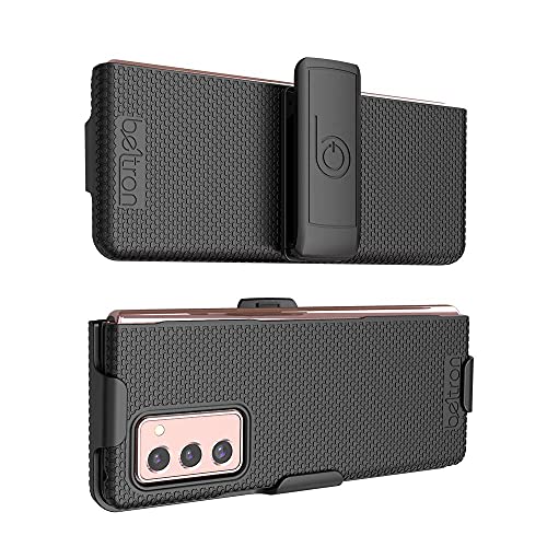 BELTRON BELTRON Galaxy Z Fold2 5G Case with Clip Snap-On Protective Cover Rotating Belt Holster and Kickstand Black 2020 Model SM-F916 - View 9 of 10