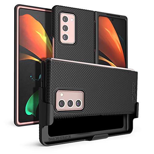 BELTRON BELTRON Galaxy Z Fold2 5G Case with Clip Snap-On Protective Cover Rotating Belt Holster and Kickstand Black 2020 Model SM-F916