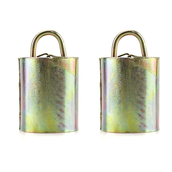 QWORK QWORK Cow Anti-Lost Bells 2 Pack Loud 4 Inch Metal Bells for Cattle Goat Horse Sheep Grazing