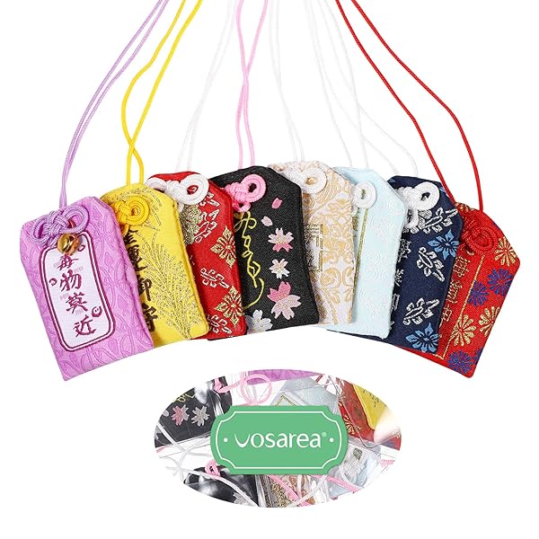 VOSAREA VOSAREA 10pcs Japanese Omamori Amulets Good Luck Charms for Health Fortune Wealth Success Assorted Colors - View 3 of 10