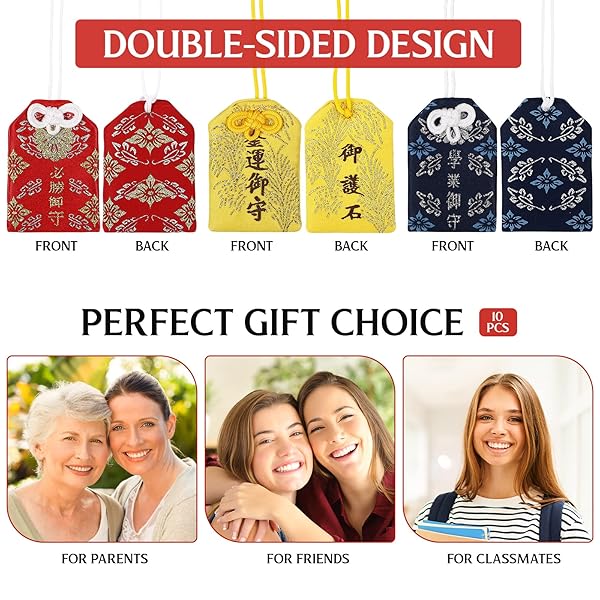 VOSAREA VOSAREA 10pcs Japanese Omamori Amulets Good Luck Charms for Health Fortune Wealth Success Assorted Colors - View 9 of 10