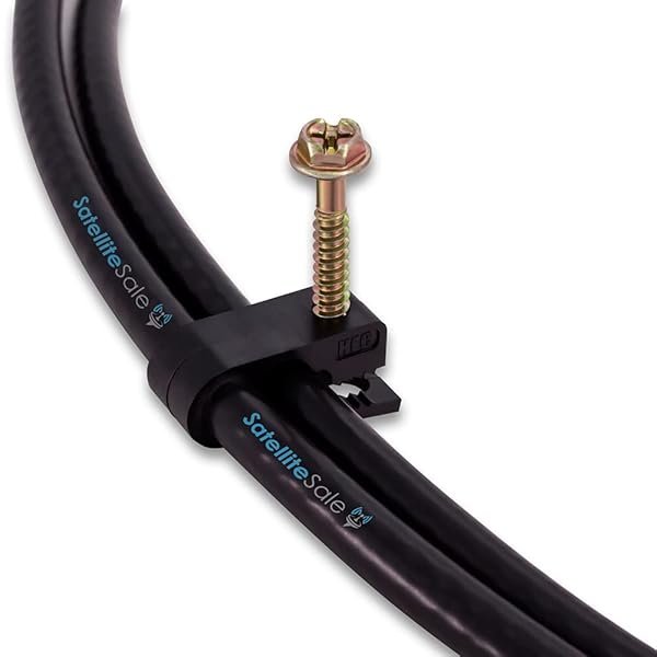 SatelliteSale 100 Pcs SatelliteSale Dual Siamese Screw Black Clips for Cable Management - Ethernet, Internet, Telephone, TV Wires - View 6 of 9