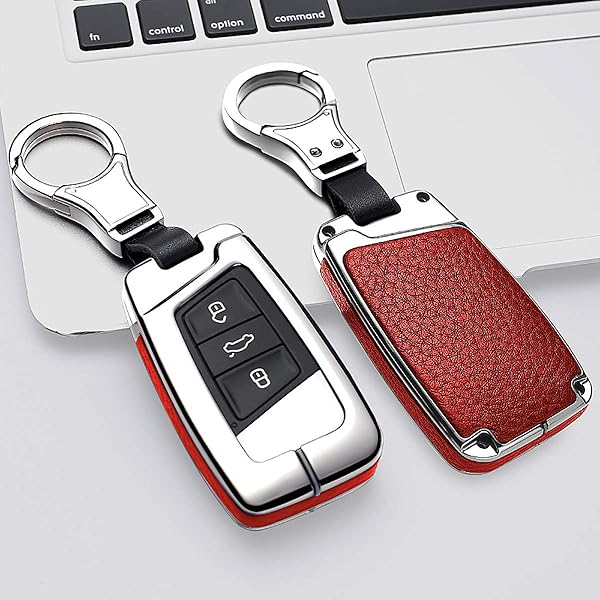 ontto ontto Full Protection Key Fob Cover for VW Smart Remote Key Shell Volkswagen Key Holder Red with Keychain - View 2 of 10
