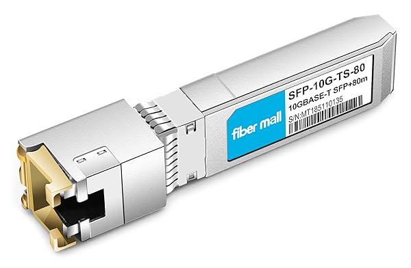 fiber mall 10G SFP+ to RJ45 Transceiver Module for Intel E10GSFPT80 10GBASE-T Mini-GBIC Copper 80m Connectivity Solution