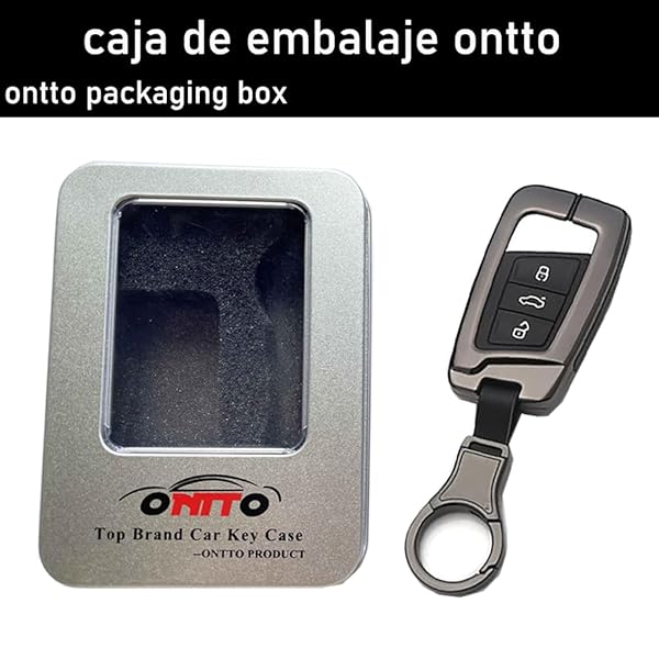 ontto ontto Full Protection Key Fob Cover for VW Smart Remote Key Shell Volkswagen Key Holder Red with Keychain - View 3 of 10